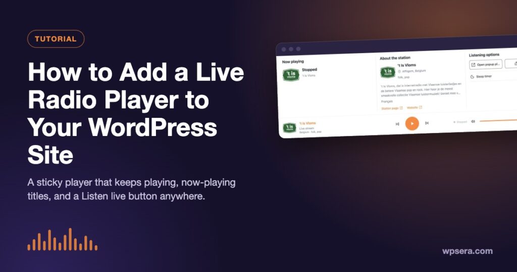 Live radio player for WordPress: the expanded TuneSera sticky player